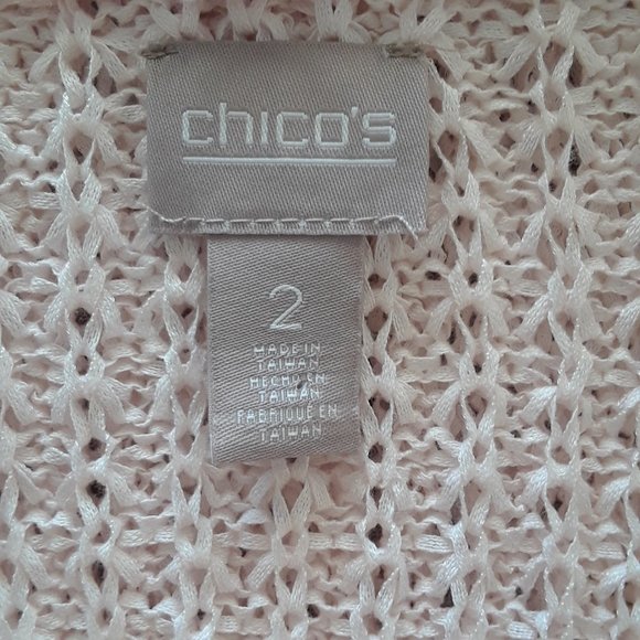 Chico's Pink Open Front Shawl Neck Knit Cardigan - Picture 9 of 12